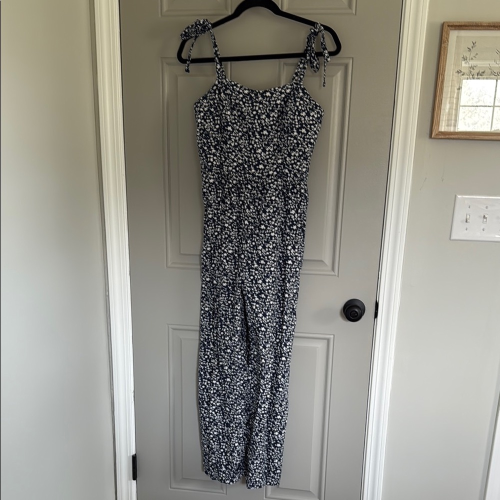 Floral Blue and White Jumpsuit